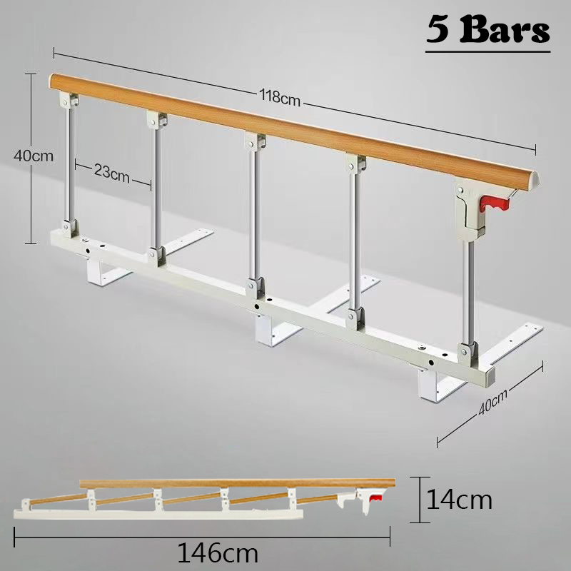 Bed Side Rail Folding Safety Bed Aluminium Alloy Guard Rails For Adult ...