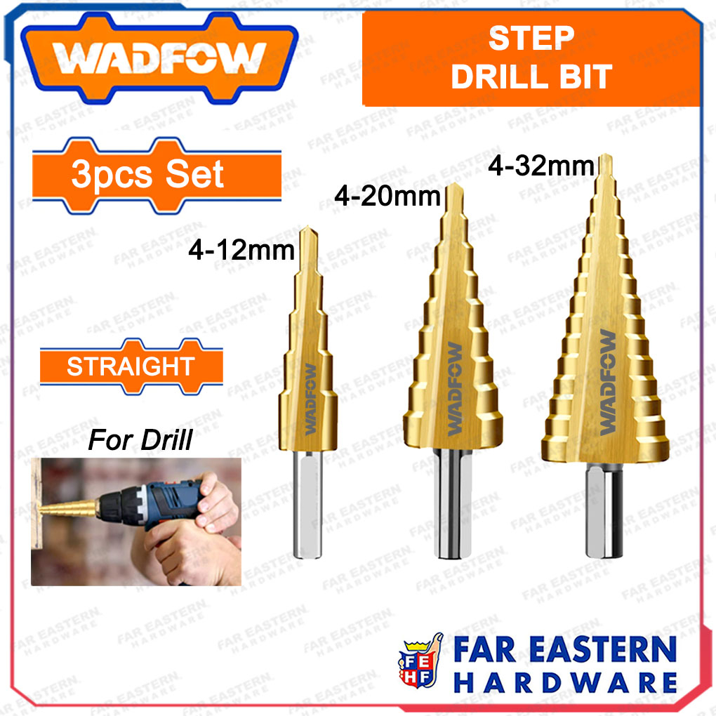 WADFOW Step Drill Bit Straight 3pcs Set for Metal WJD3401 WFAC | Shopee ...