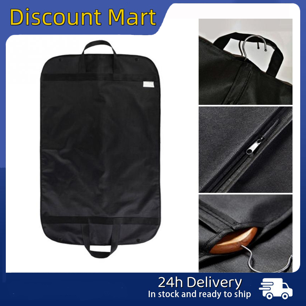 Black Suit Dust Cover Bag Formal Dress Storage Zip Bag Garment