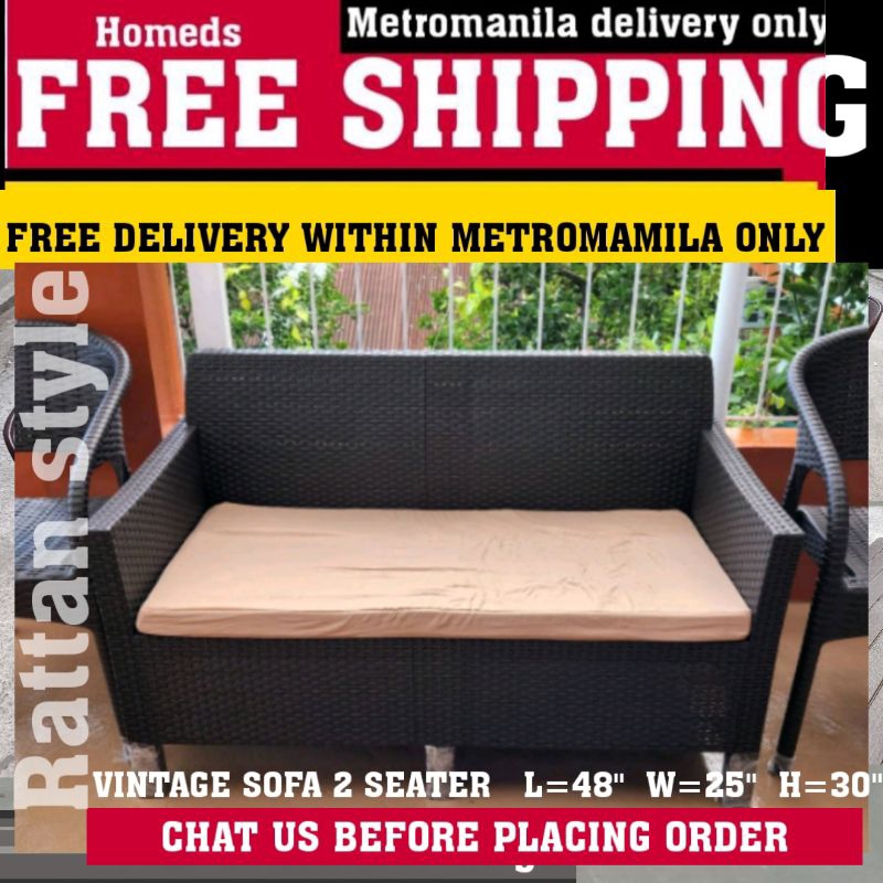 COD) vintage rattan sala two seater or three seater freeship