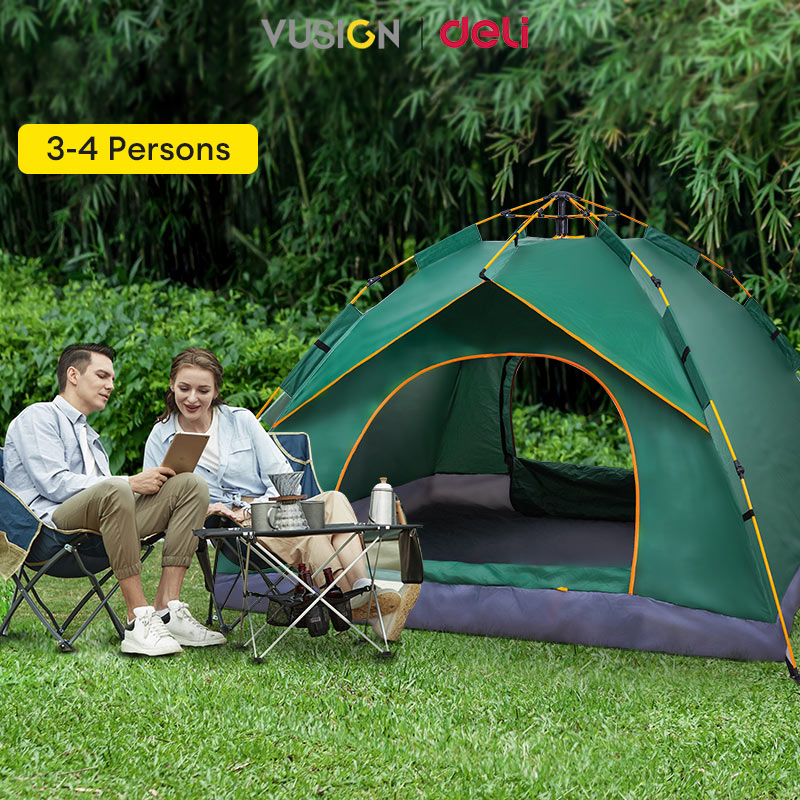 Vusign 2/4 person Camping Tents Sun shading Ventilation Anti-mosquito ...