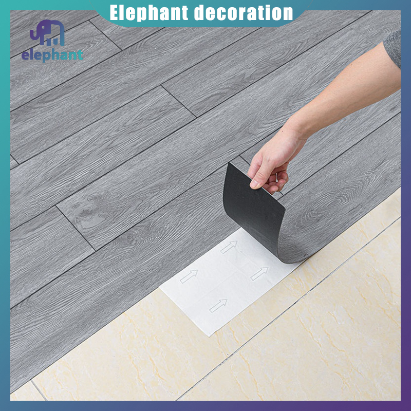 PVC Floor Sticker Wood Grain tiles Waterproof Vinyl Floor Home Decor
