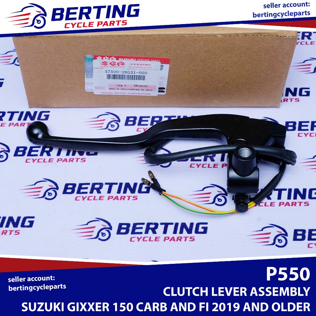 SGP CLUTCH LEVER ASSEMBLY Suzuki Gixxer 150 Carb and FI 2019 and older Genuine 5750028G31000