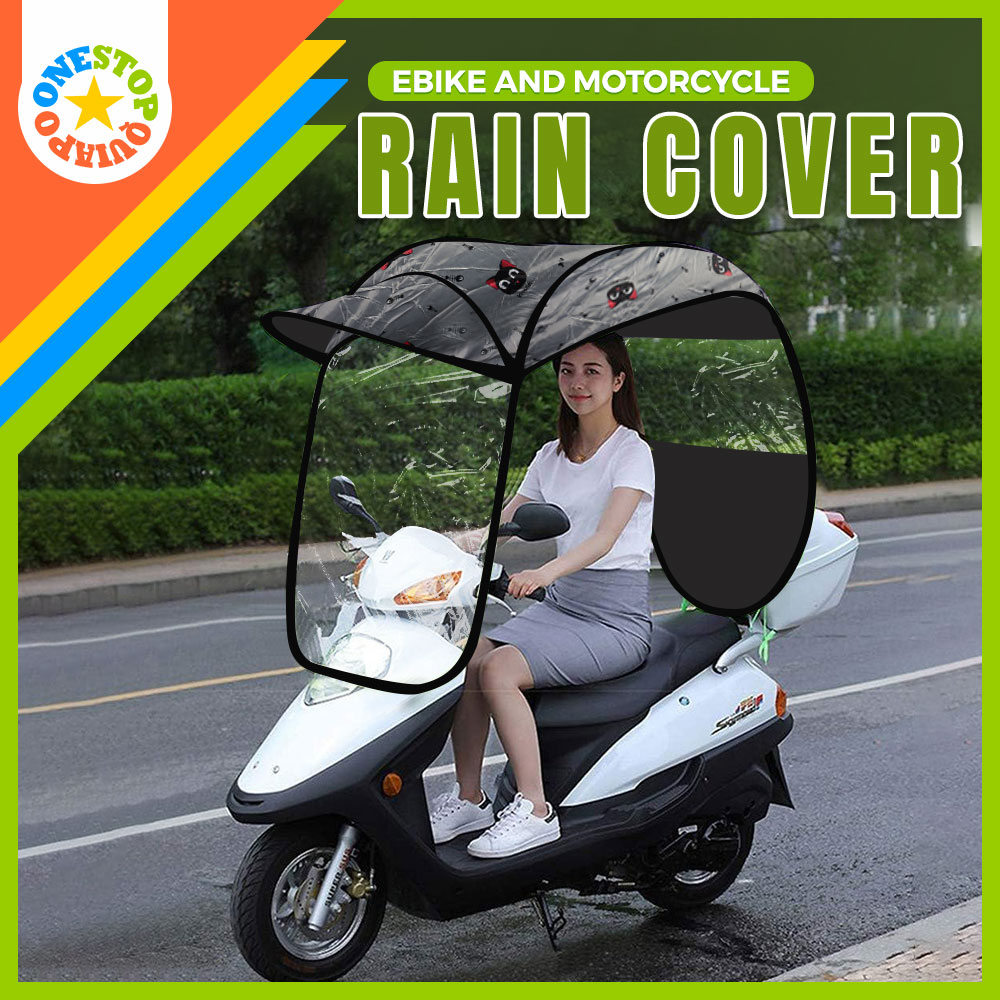 Universal Electric Motorcycle Rain Cover - Waterproof Sun Protection Umbrella