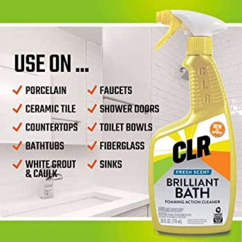 CLR Calcium Lime and Rust Remover Brilliant Bath Foaming Action Cleaner
