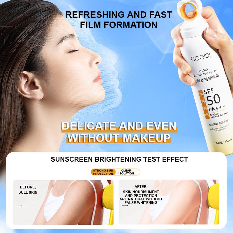 Whitening Sunscreen Spray SPF50+ PA+++ Small Aperture And Large Area Spraying For Face and Body