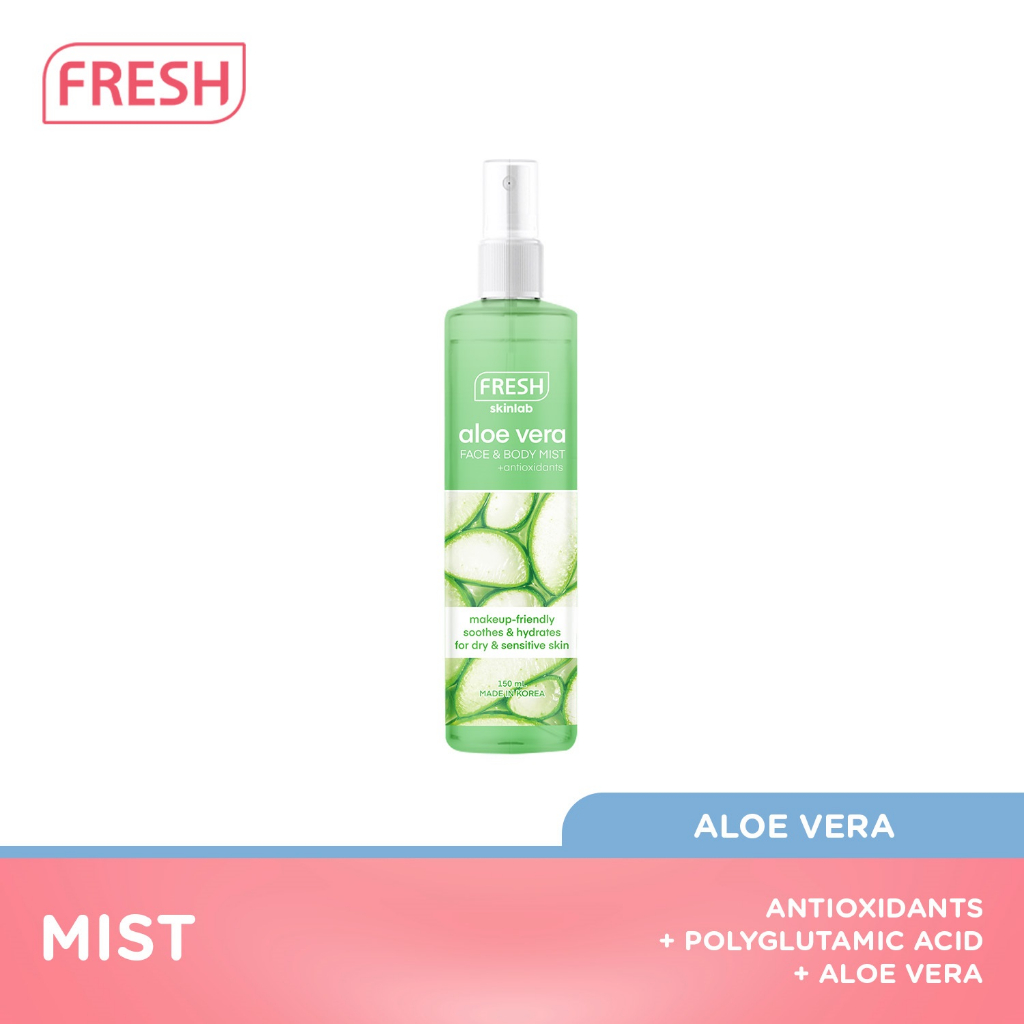 Fresh Skinlab Aloe Vera Face & Body Mist (150ml) Makeup Spray, Face & Body Mist, Toner