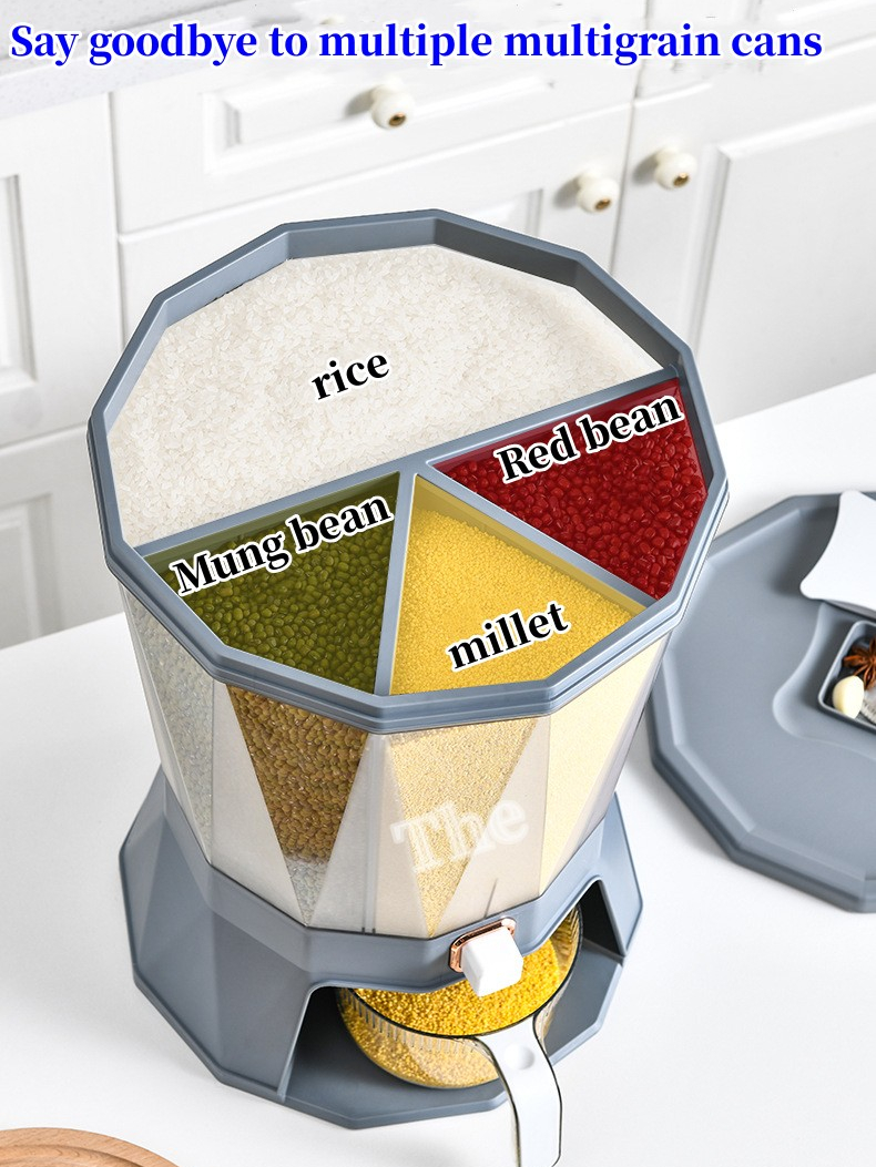Cereal Dispenser Rice Storage Containers Large Capacity Rice Bucket 10L ...