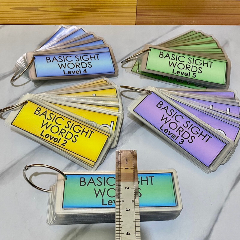55 sight words flash card level 1 2 3 4 5 | Shopee Philippines