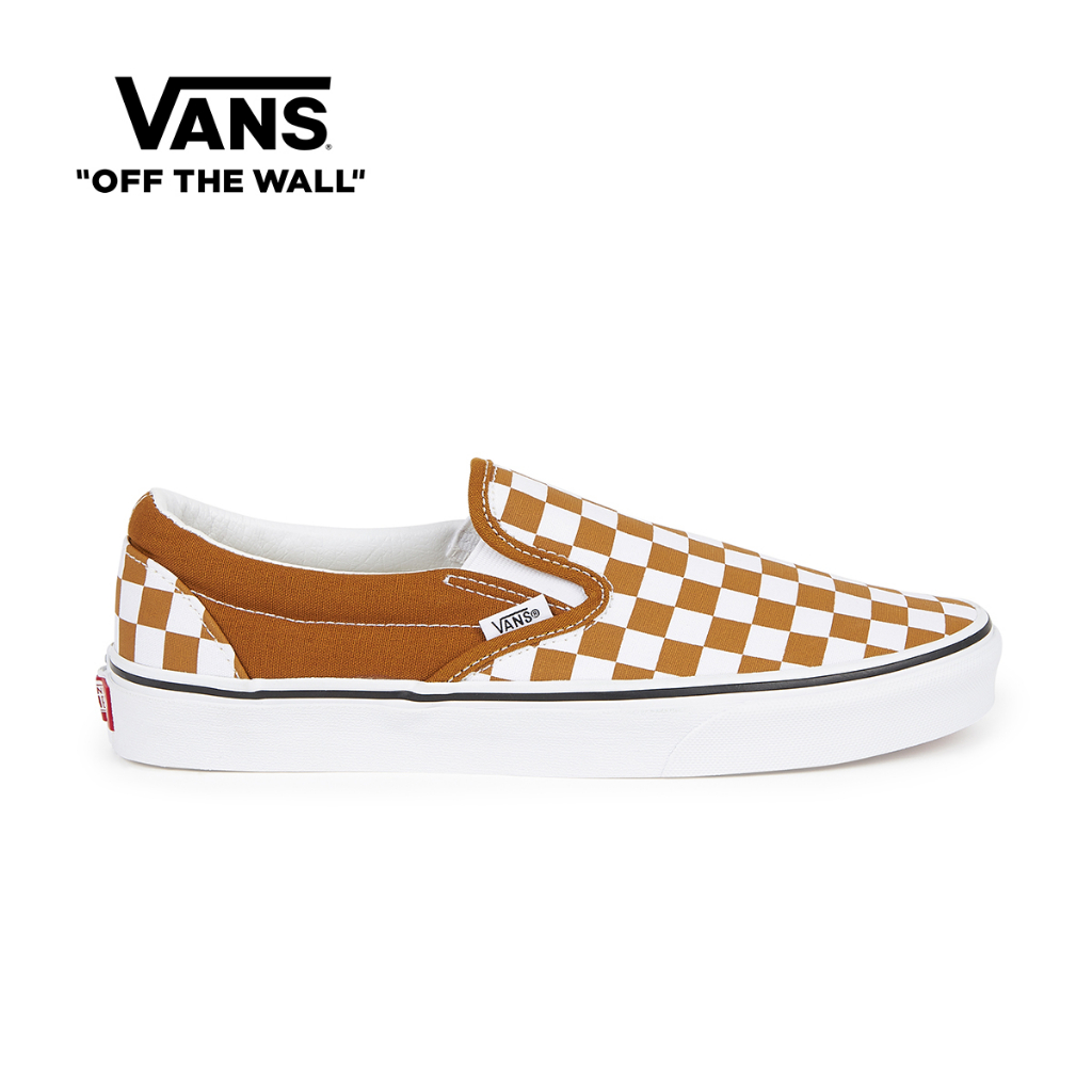 Vans Classic Slip On Color Theory Checkerboard Golden Brown For Unisex Shopee Philippines