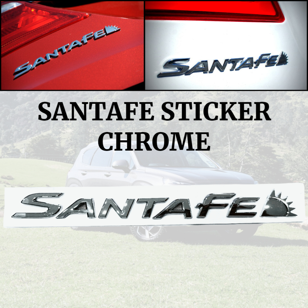 CP 1pcs SANTA FE Car Rear Trunk Emblem Badge Sticker Decal | Shopee ...