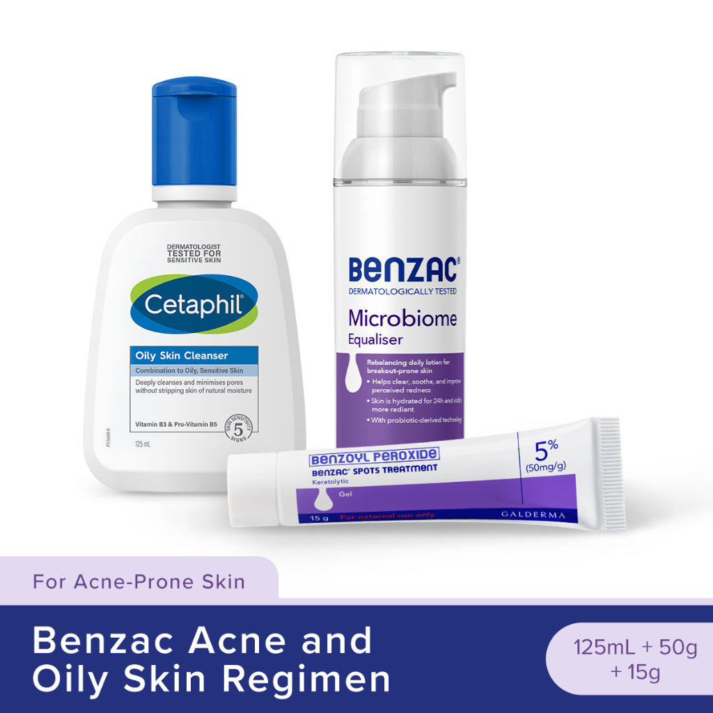 Cetaphil Oily Skin Cleanser 125ml + Benzac Microbiome Equalizer 50g