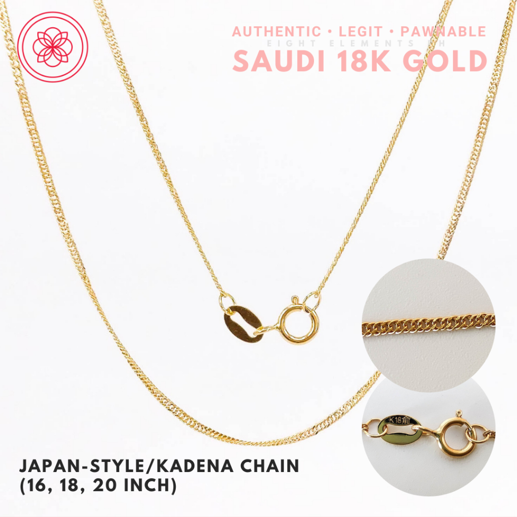 COD PAWNABLE 18k Saudi Gold Japanese Style Kadena Chain Shopee