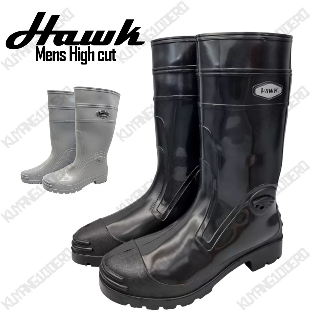 Hawk Men's Rain Boots Work Boots (Waterproof rubber boots) | Shopee ...