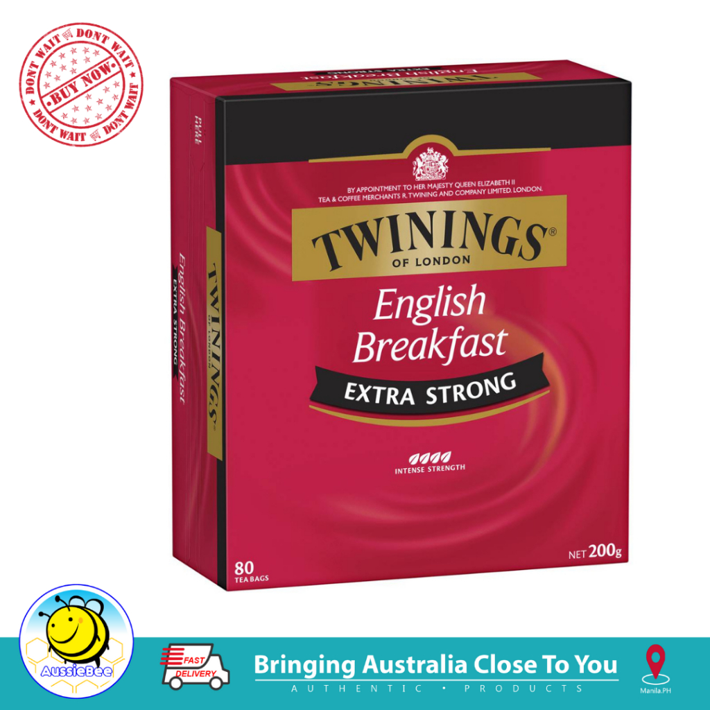 Twinings English Breakfast Extra Strong Tea Bags 80 Pack( expiry 10/13