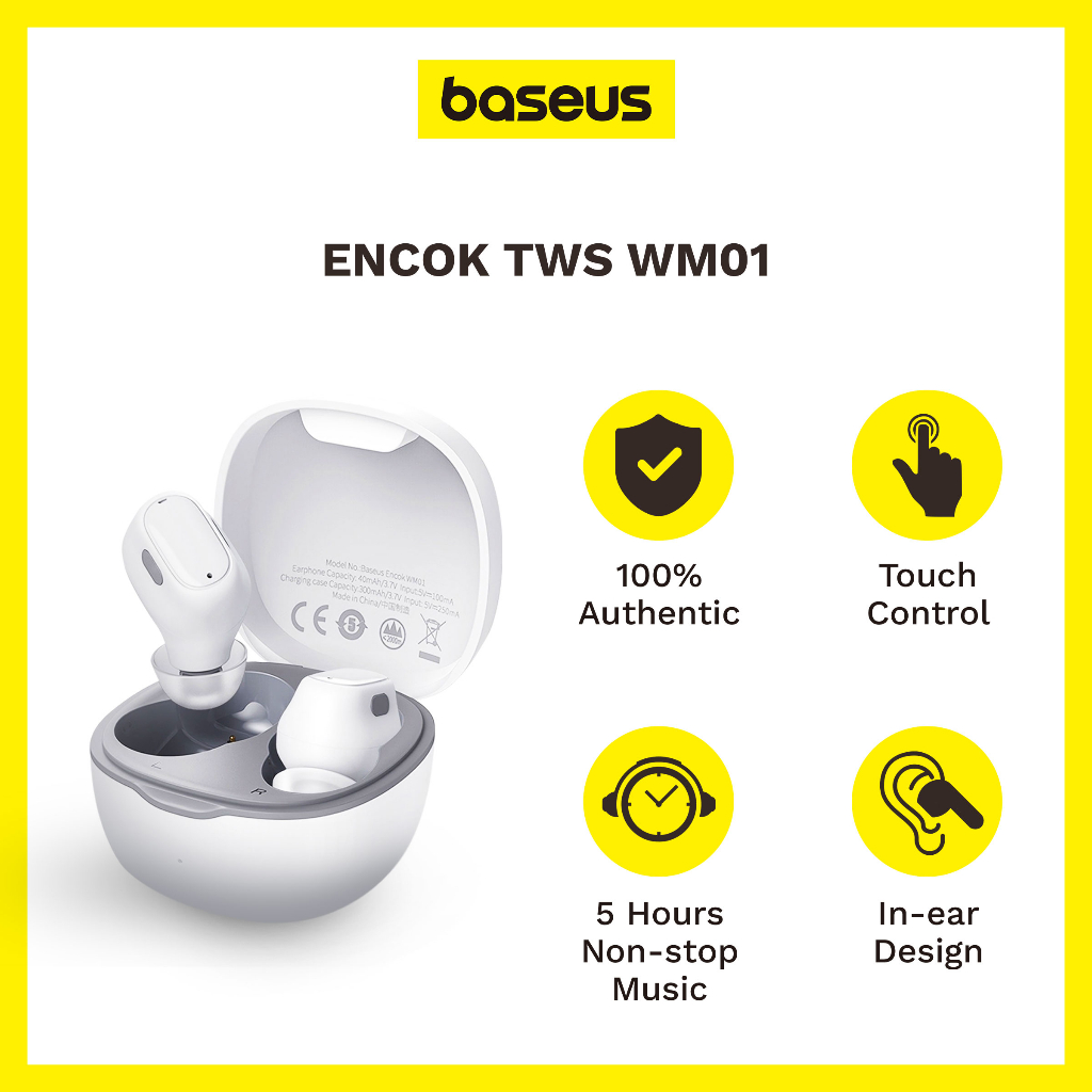 Baseus encok true wireless earphones online wm01