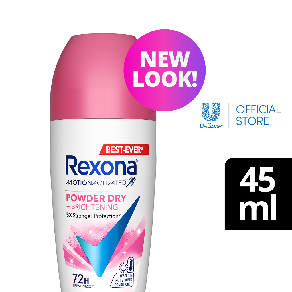 Rexona Roll On Deodorant Powder Dry + Brightening 45ml Shopee Philippines