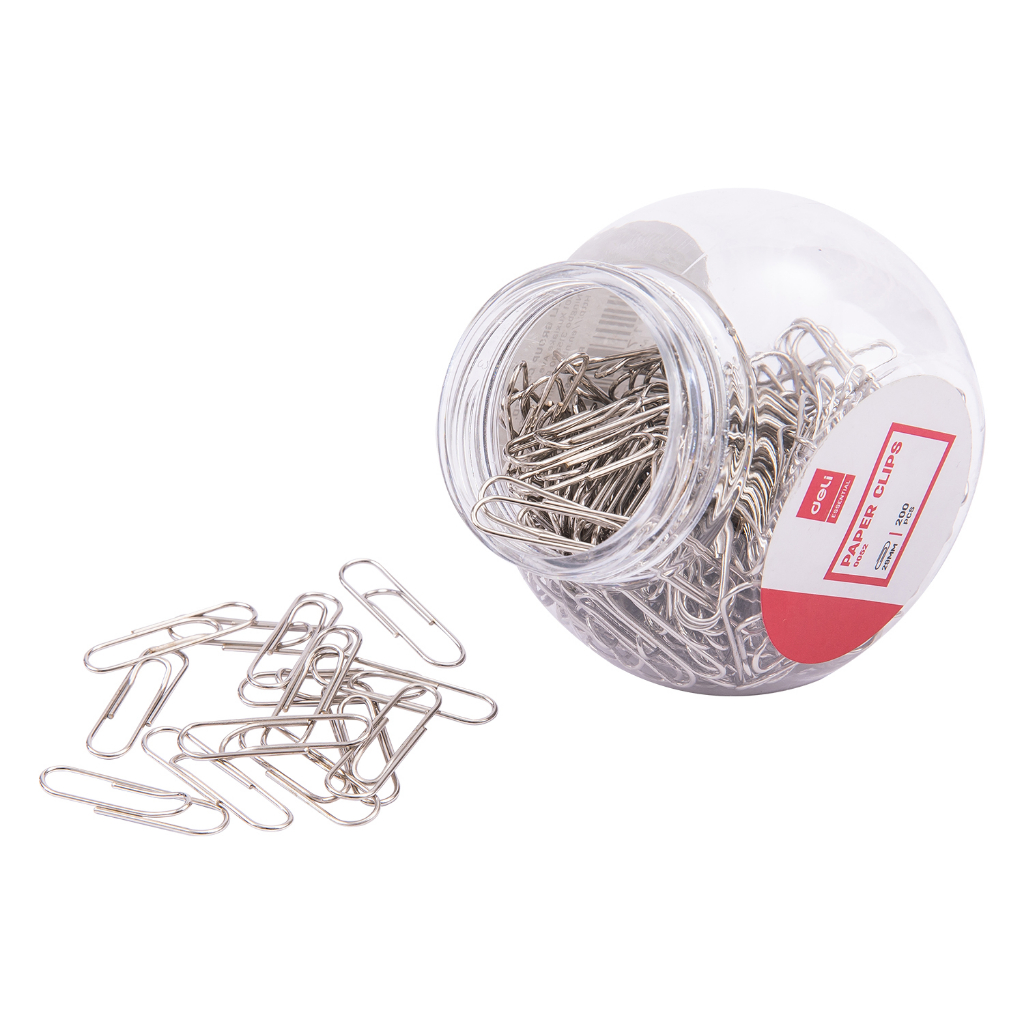 Deli E0052 Paper Clips Silver 200pcs/box | Shopee Philippines