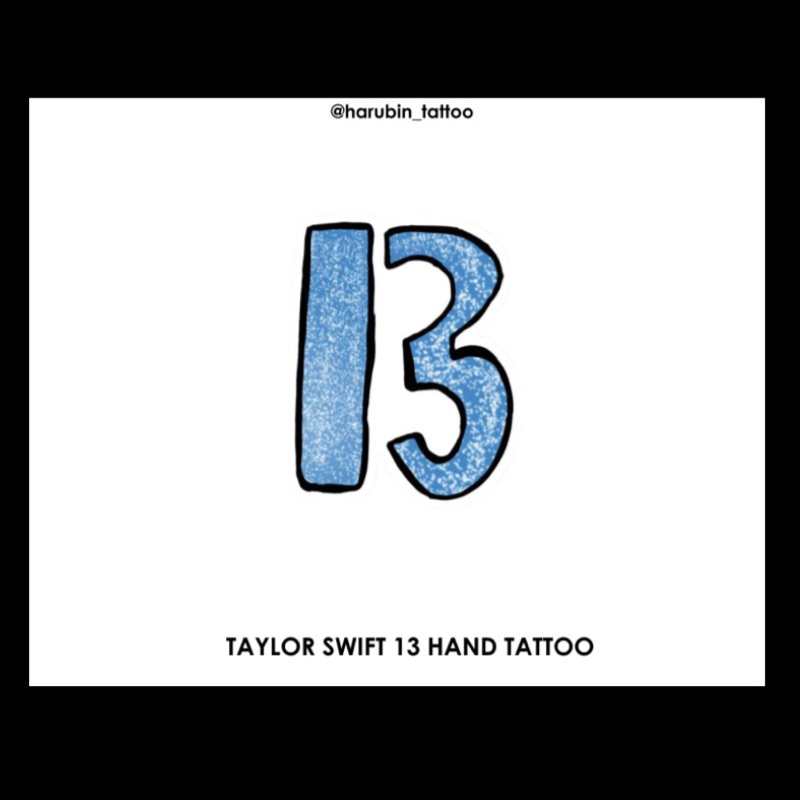 Taylor Swift inspired 13 Hand Tattoo Temporary Tattoo Sticker by