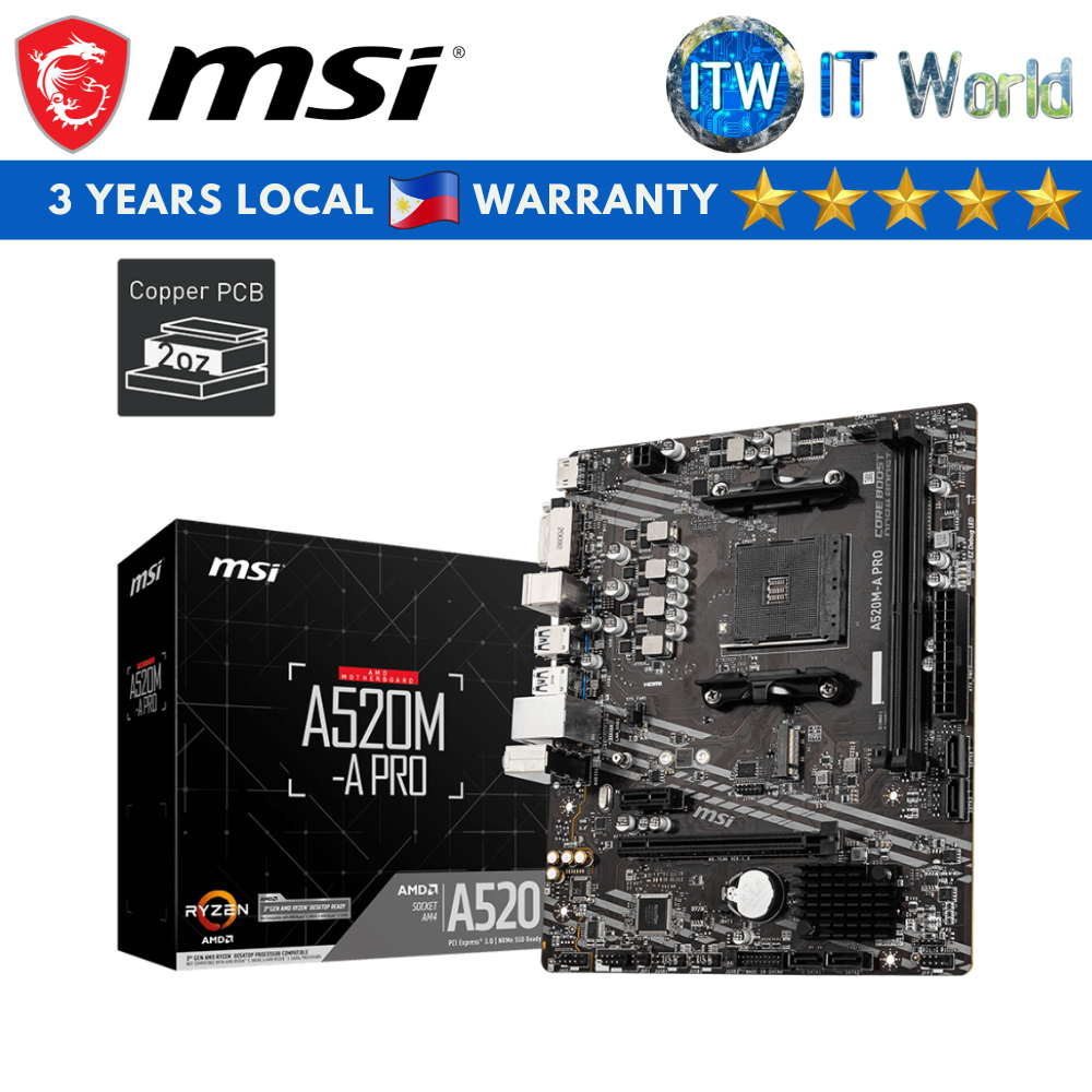 ITW MSI A520MA Pro microATX AM4 DDR4 Motherboard Shopee Philippines