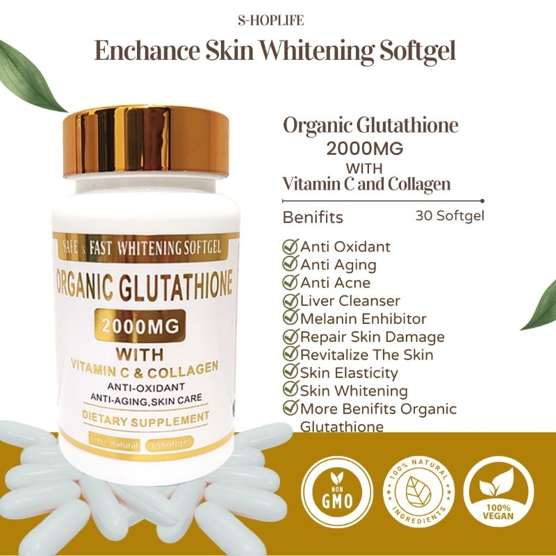 Enhance Organic Glutathione 500mg-2000mg-5000mg with Vitamin C ...