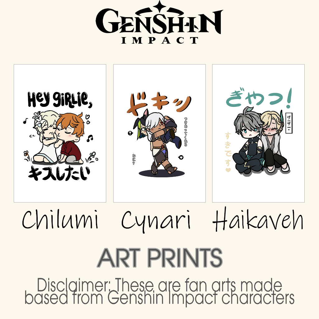 Genshin Impact Fan-made art prints Chilumi, Cynari, Haikaveh fan art ...