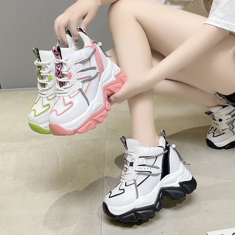 High wedge Sneakers Platform Glitters rubber shoes for women Taiwan thick bottom Shopee Philippines