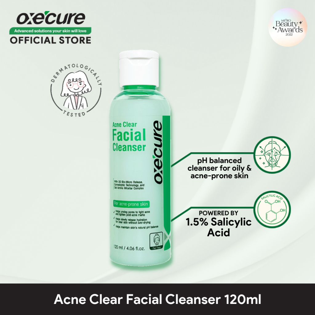 OXECURE Acne Clear Facial Cleanser 120ml | Shopee Philippines