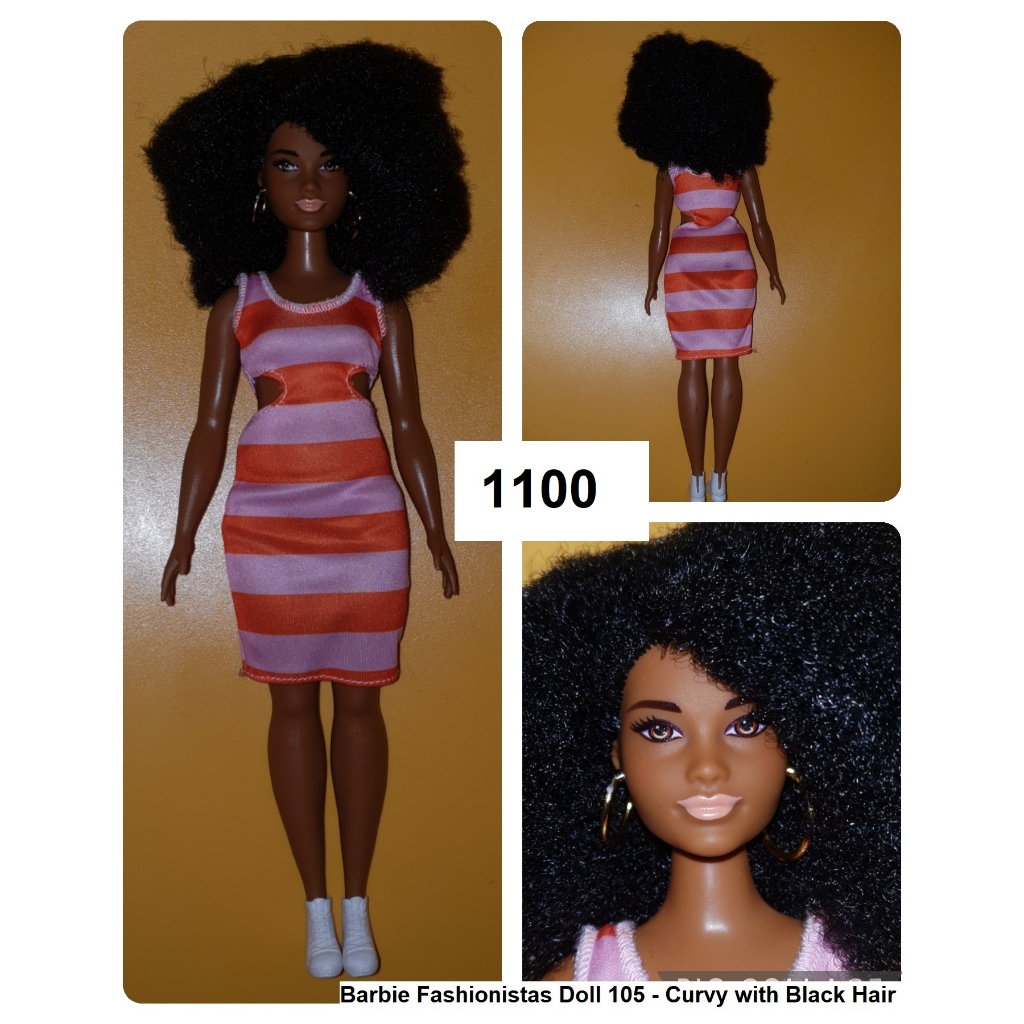 Barbie Fashionistas Doll 105 Curvy With Black Hair Shopee Philippines 