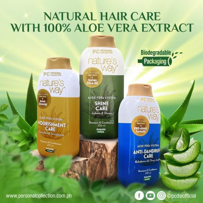 Personal Collection Nature's Way Aloe Vera Shampoo and Conditioner 200ml Shopee Philippines