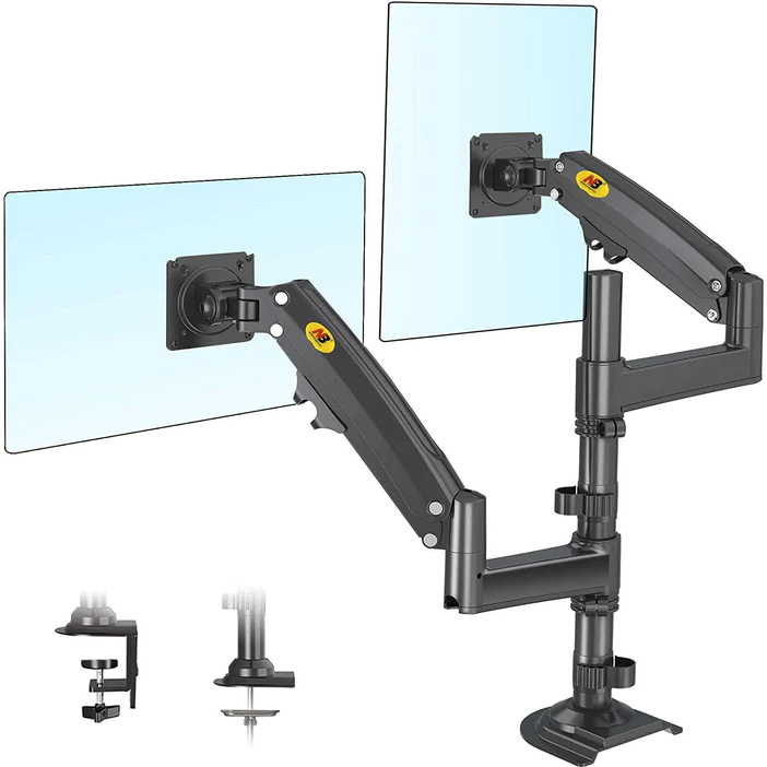 NB H180 Dual Monitor Desk Mount Stand Full Motion Swivel Monitor Arm Gas  Spring for 22''- 35'' C