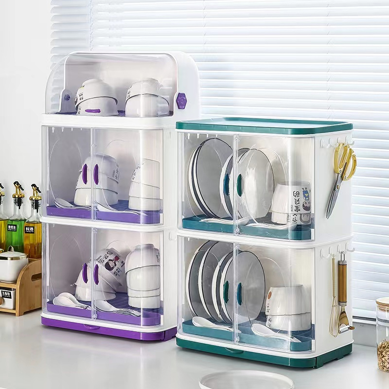 Large capacity Dish cabinet kitchen organizer dish rack storage box kitchen cabinet kitchenware