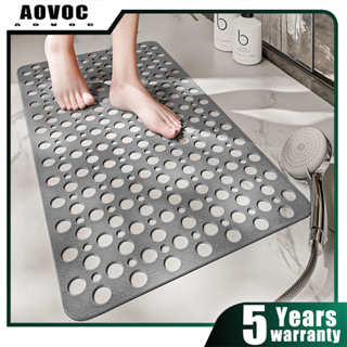 Bath Mat Non-slip, Round Mildew Resistant Pvc Shower Mat With Suction Cups,  Antibacterial Durable Mildew Resistant Foot Massage Bath Mat (gray)