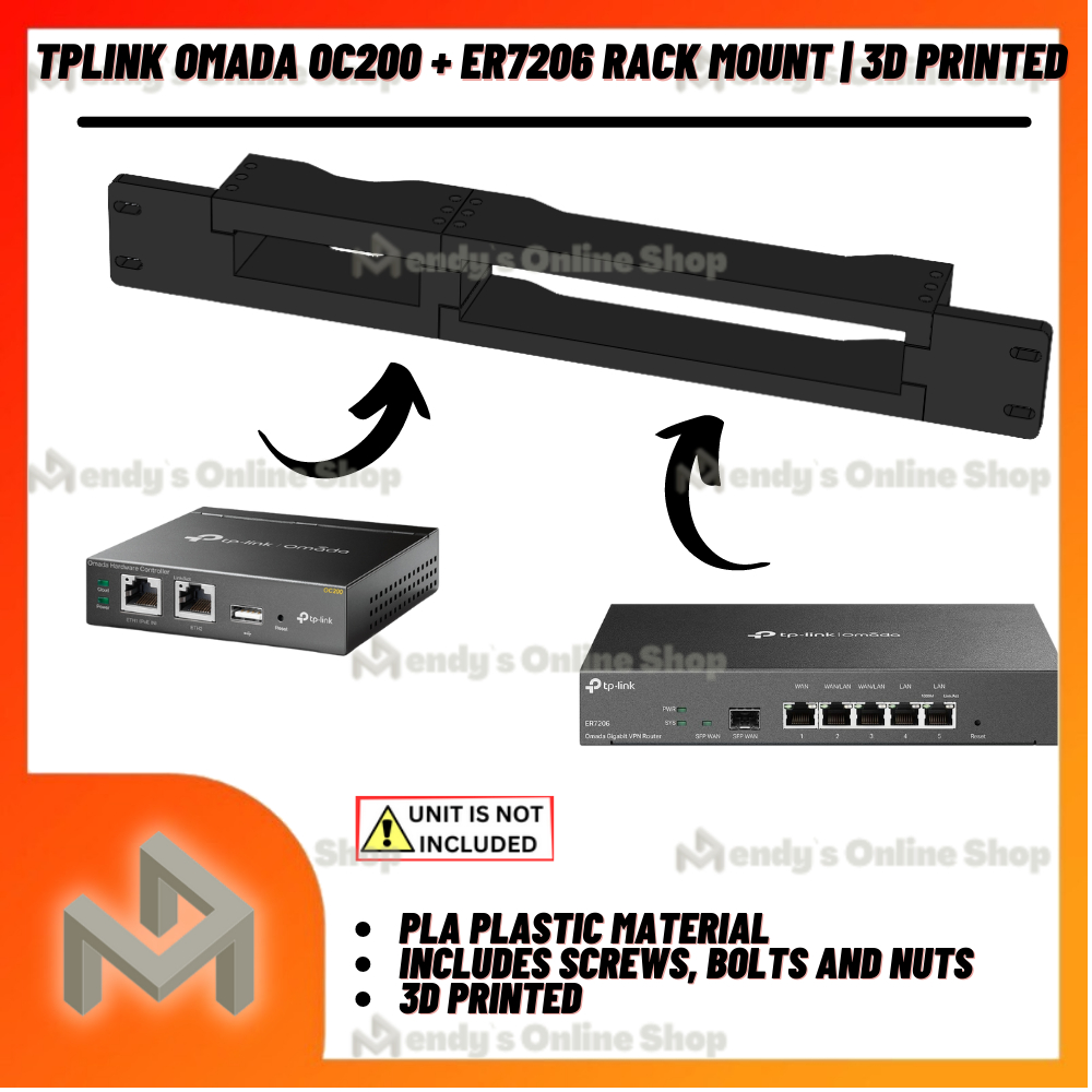 TPLINK ER7206 + OMADA OC200 RACK MOUNT EARS| 3D PRINTED | Shopee ...