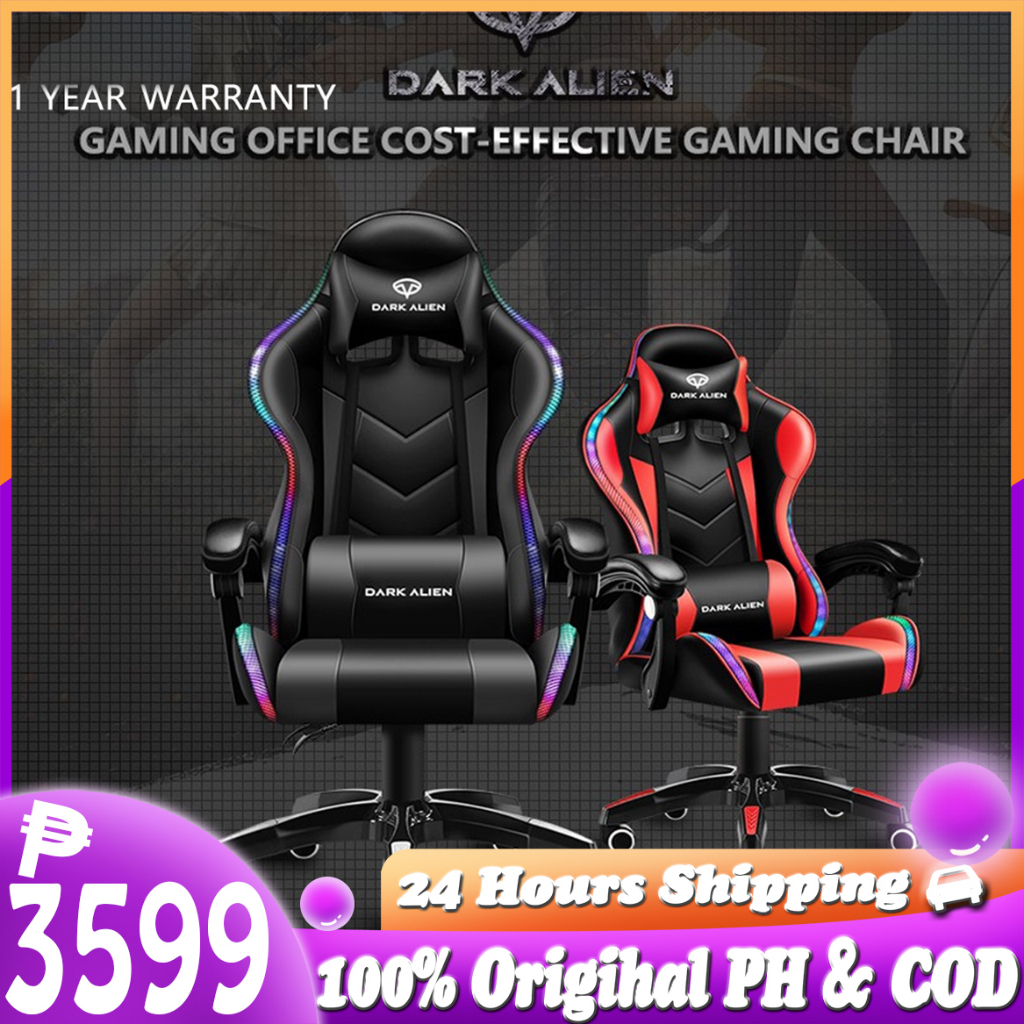 Dark Alien RGB Leather Gaming Chair Massage Pillow Neck Pillow