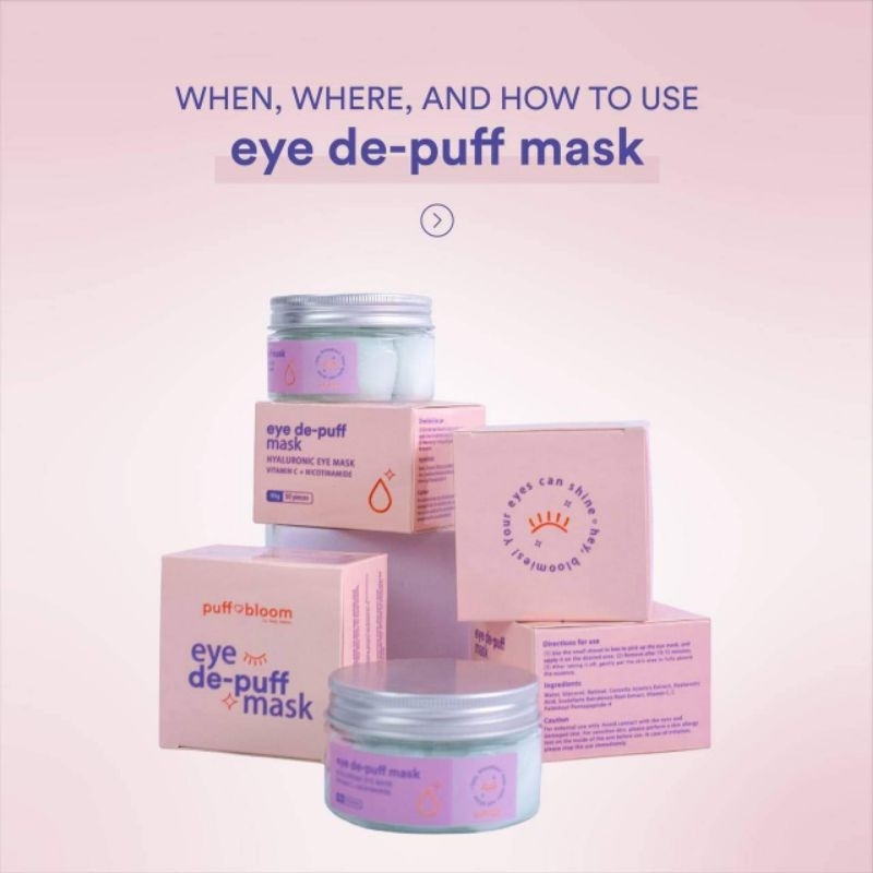 PUFF & BLOOM EYE DE-PUFF MASK | Shopee Philippines