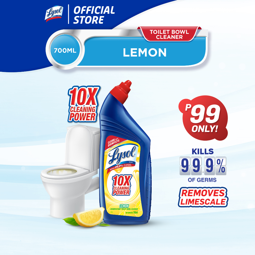 Lysol Antibacterial Toilet Bowl Cleaner Lemon 700 ml Shopee Philippines