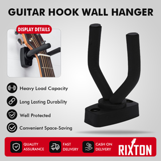 RIXTON Guitar Hanger Stand Wall Mount Hook Holder For Guitars And Ukulele 4  Holes