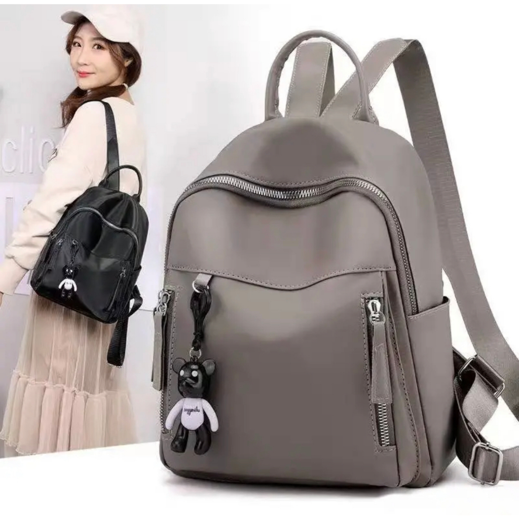 Mumu 6089 Korean Simple Cute Nylon Woman Back Pack School Students Bags ...