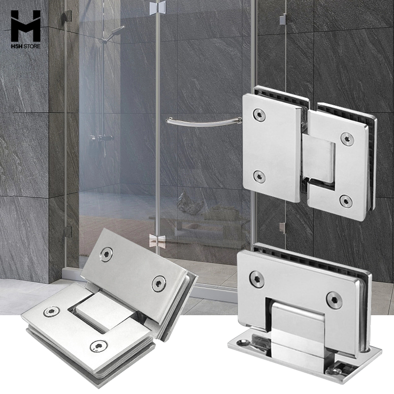 H5H SUS304 Mirror Bathroom Glass Hinges/Shower Glass Door Hinges/Glass
