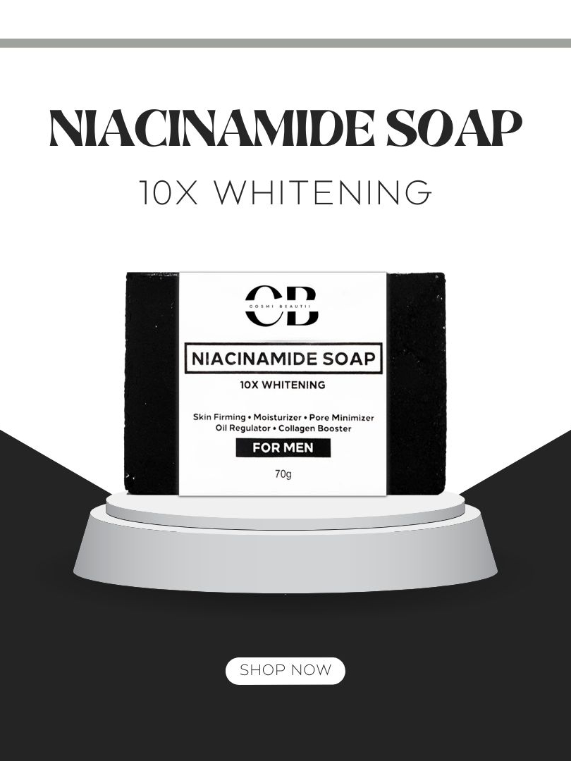 CB NIACINAMIDE SOAP WITH 10X WHITENING FOR MEN (Fragrance-Free Oil ...