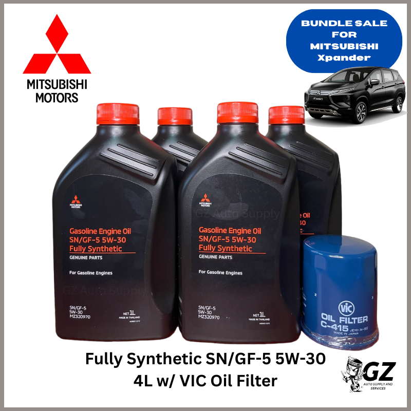 Mitsubishi Genuine Fully Synthetic Oil SN/GF-5 5W30 4L with Oil filter ...