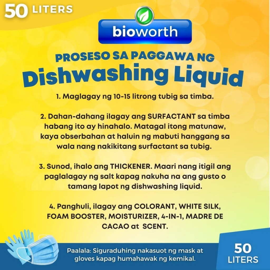 Bioworth Premium Dishwashing Liquid Kit DIY 50 Liter Yield Anti Grease ...