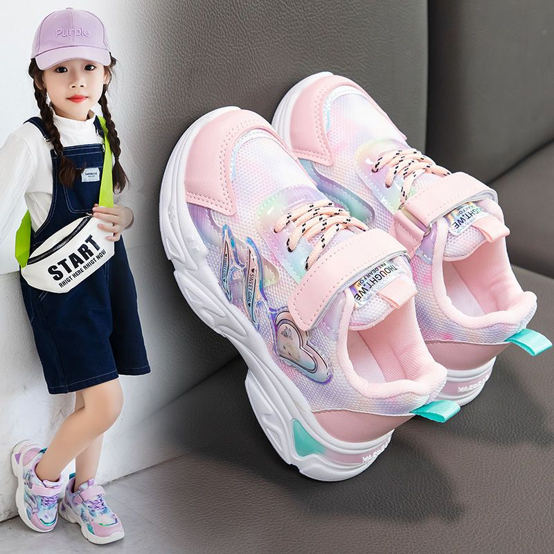 Korean kids shoes net breathable sneakers for kids girls Elsa princess ...