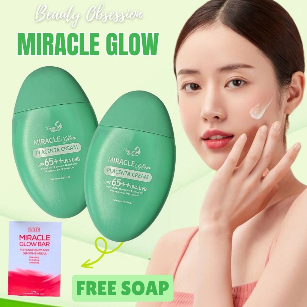 Miracle Glow Placenta Cream by Beauty Obsession Lightening Sunblock for