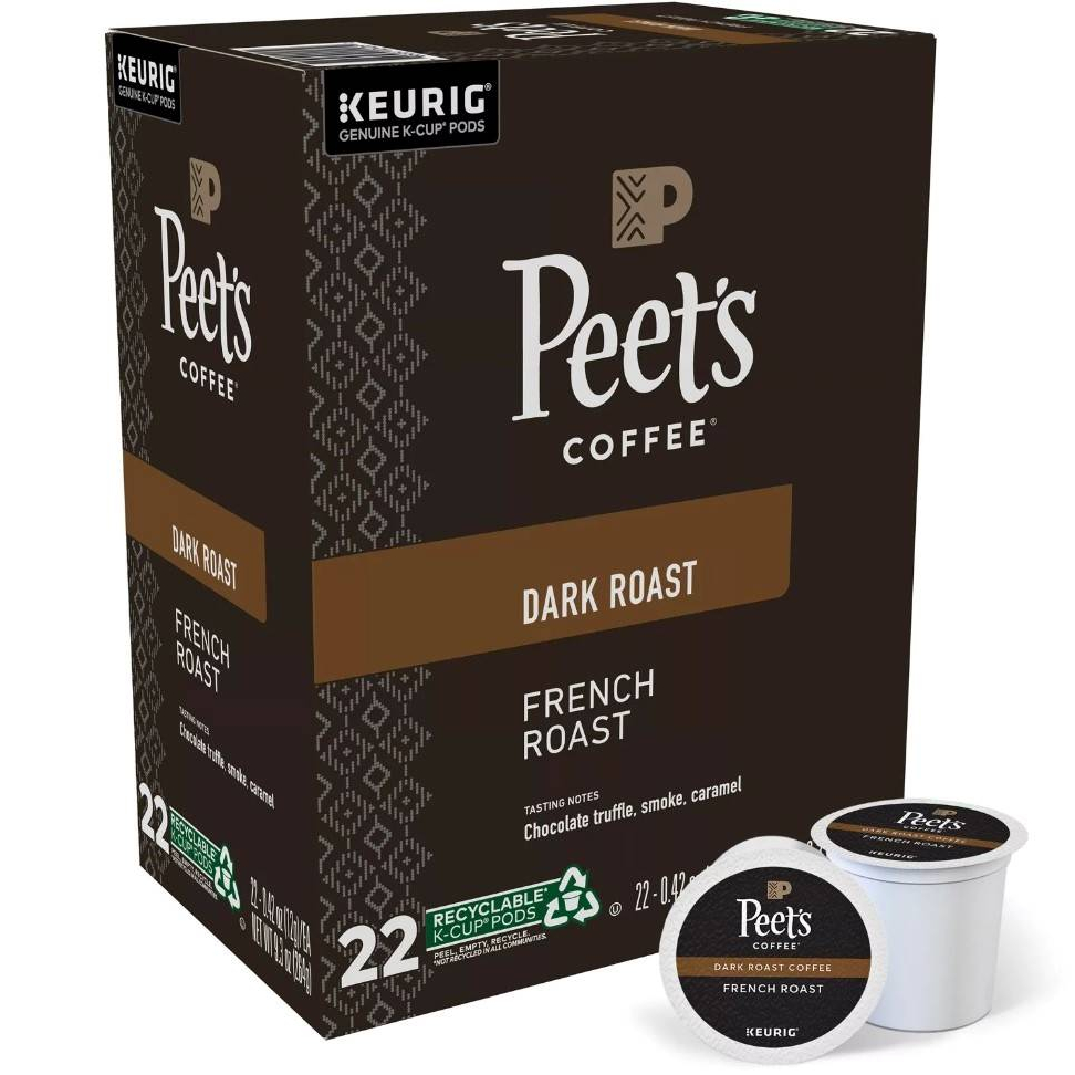 Peet's Coffee French Roast, Dark Roast, Keurig KCup Coffee Pods, Box