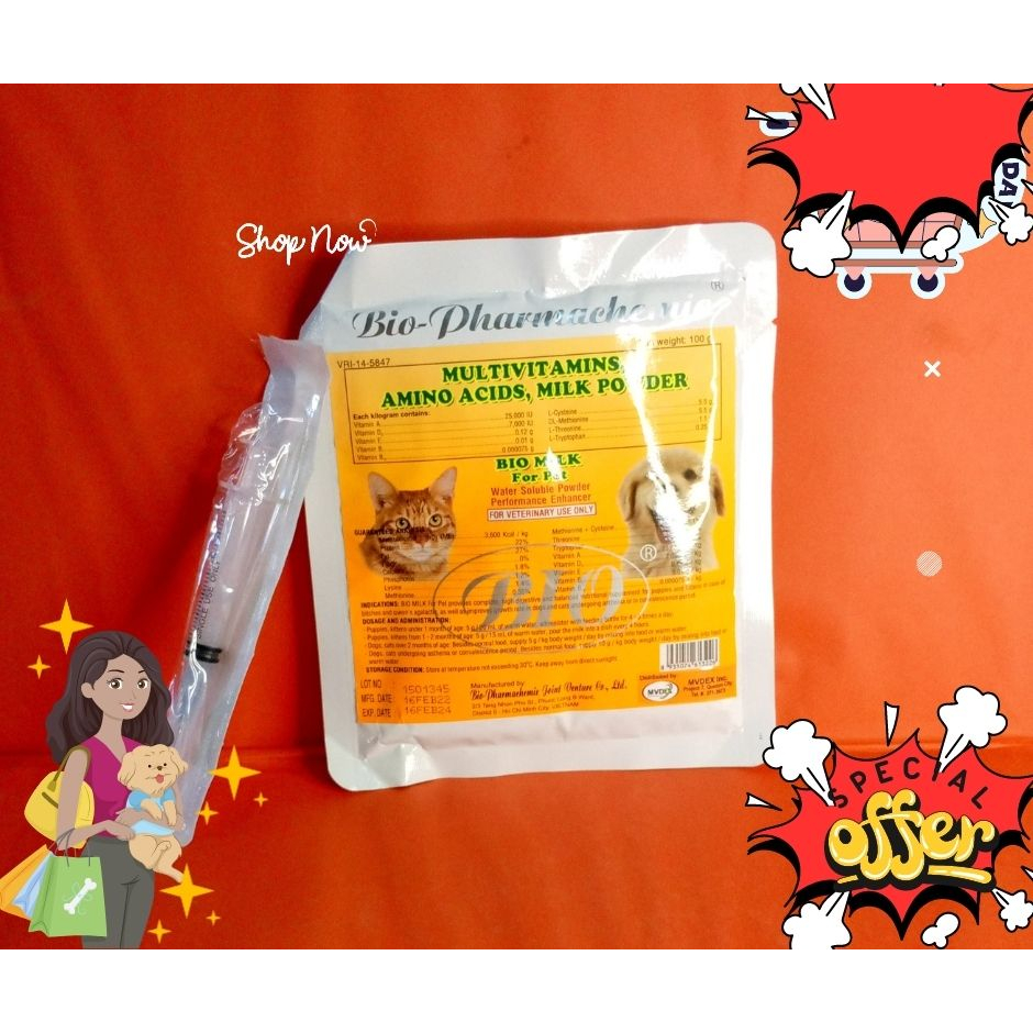 BIO MILK For Pet 100g with 1 FREE 1ml SYRINGE | Shopee Philippines