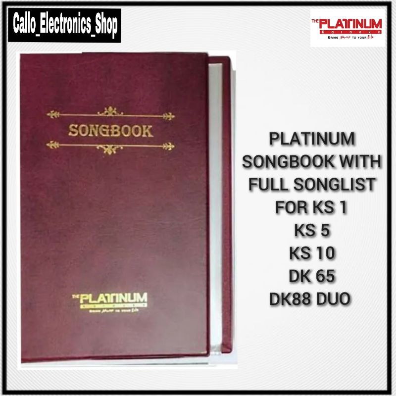 Platinum Songbook with Full Songlist for Platinum KS-1/KS-5/KS-10/DK 65 ...