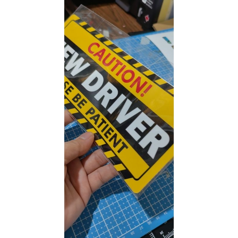 NEW DRIVER Vinyl sticker (2PCS) 3.5x9 inches | Shopee Philippines
