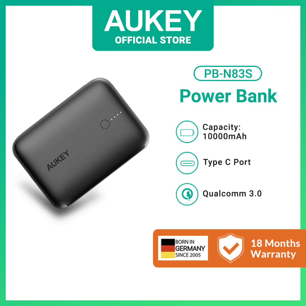 Aukey Pb N S Basix Mini W Mah Ultra Compact Power Bank With Pd Qc For Apple